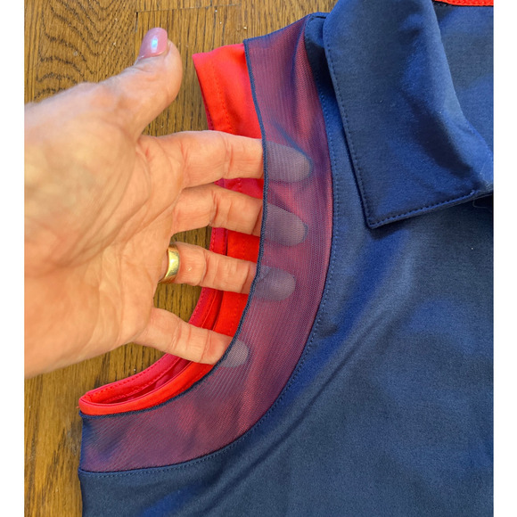 EP New York Sleeveless Collared Polo Golf Top Small 1/4 Pop Over Activewear - Picture 3 of 7